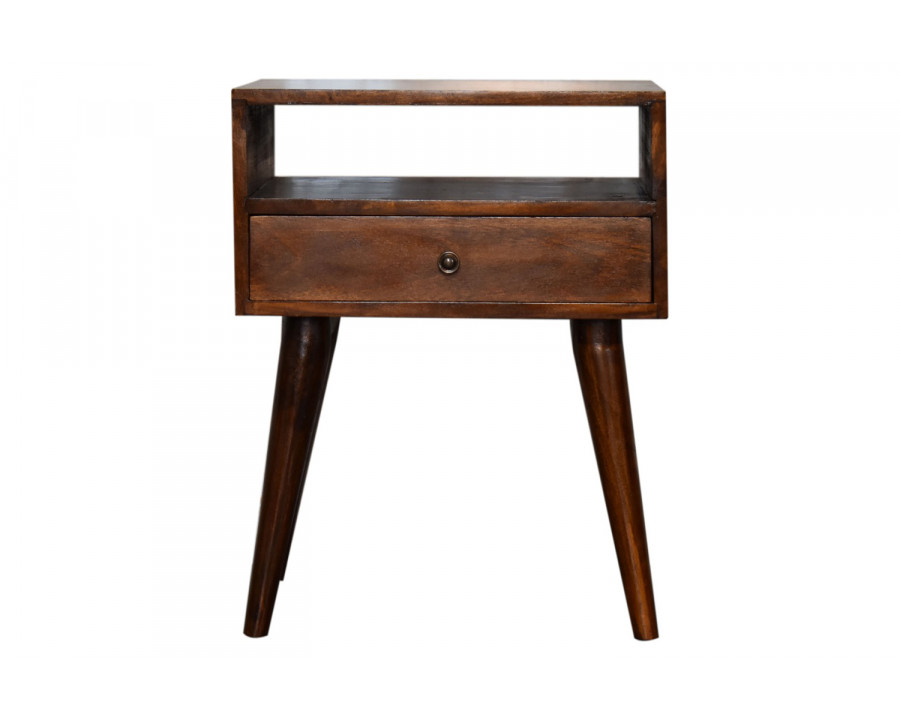 Artisan Modern Open Slot Bedside - Chestnut