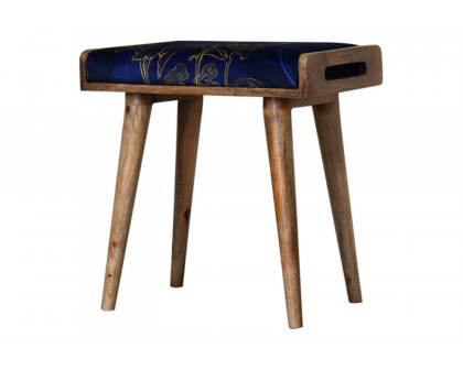 Artisan Tray Style Footstool - Velvet, Shangri-La