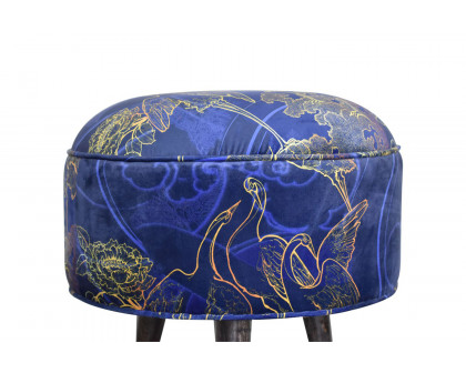 Artisan Nordic Style Footstool - Shangri-La, Velvet