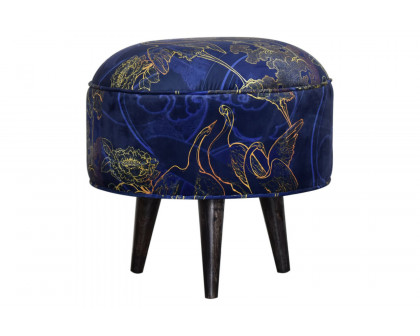 Artisan Nordic Style Footstool - Shangri-La, Velvet