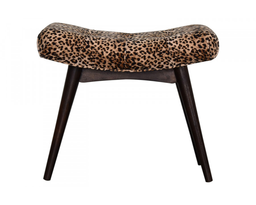 Artisan Curved Bench - Leopard, Velvet