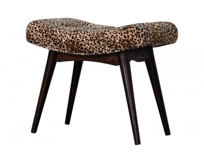 Artisan Curved Bench - Leopard, Velvet