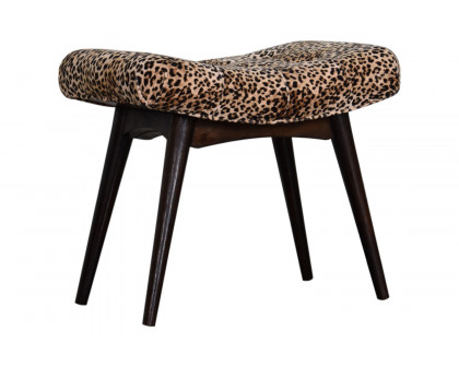 Artisan Curved Bench - Leopard, Velvet