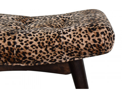 Artisan Curved Bench - Leopard, Velvet