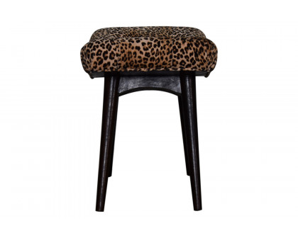 Artisan Curved Bench - Leopard, Velvet