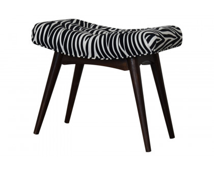 Artisan Curved Bench - Zebra, Velvet