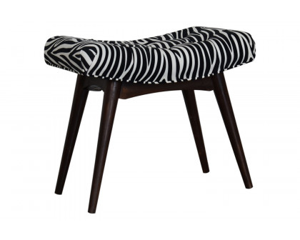 Artisan Curved Bench - Zebra, Velvet