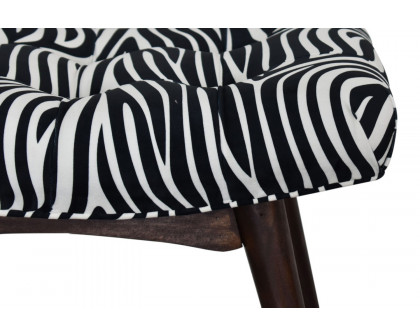 Artisan Curved Bench - Zebra, Velvet