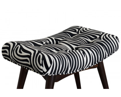 Artisan Curved Bench - Zebra, Velvet