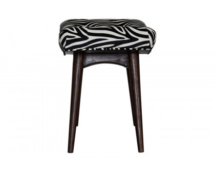 Artisan Curved Bench - Zebra, Velvet