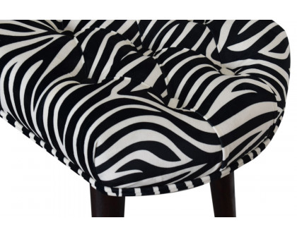 Artisan Deep Button Bench - Zebra, Velvet