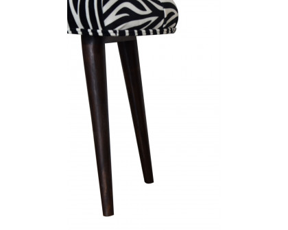 Artisan Deep Button Bench - Zebra, Velvet