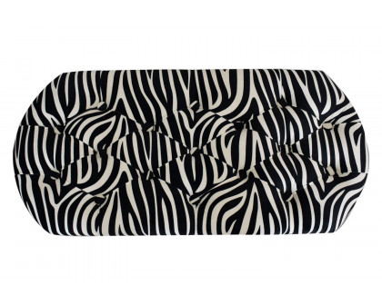 Artisan Deep Button Bench - Zebra, Velvet