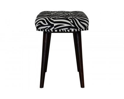 Artisan Deep Button Bench - Zebra, Velvet