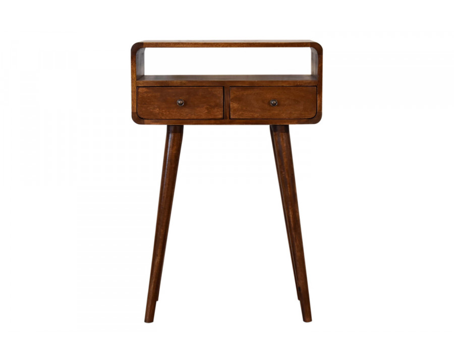 Artisan Curved Mini Console Table - Chestnut