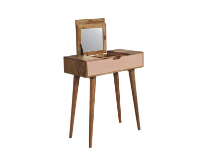 Artisan - Mini Blush Pink Dressing Table with Foldable Mirror