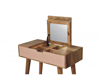 Artisan - Mini Blush Pink Dressing Table with Foldable Mirror