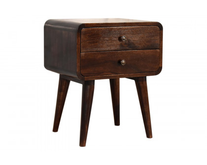 Artisan Curved Bedside - Dark Walnut