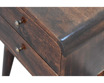 Artisan Curved Bedside - Dark Walnut