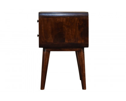 Artisan Curved Bedside - Dark Walnut