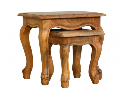 Artisan French Style Stool Set - Oak-ish