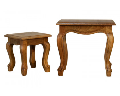 Artisan French Style Stool Set - Oak-ish