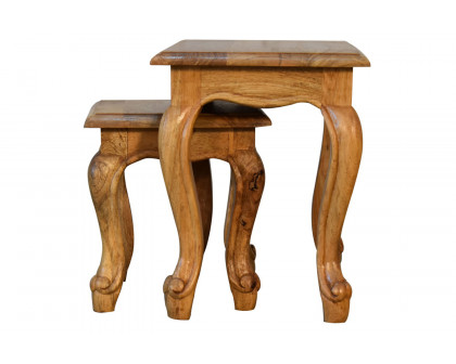 Artisan French Style Stool Set - Oak-ish