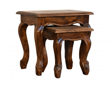 Artisan French Style Stool Set - Chestnut