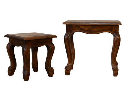 Artisan French Style Stool Set - Chestnut