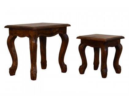 Artisan French Style Stool Set - Chestnut