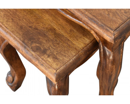 Artisan French Style Stool Set - Chestnut