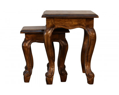 Artisan French Style Stool Set - Chestnut