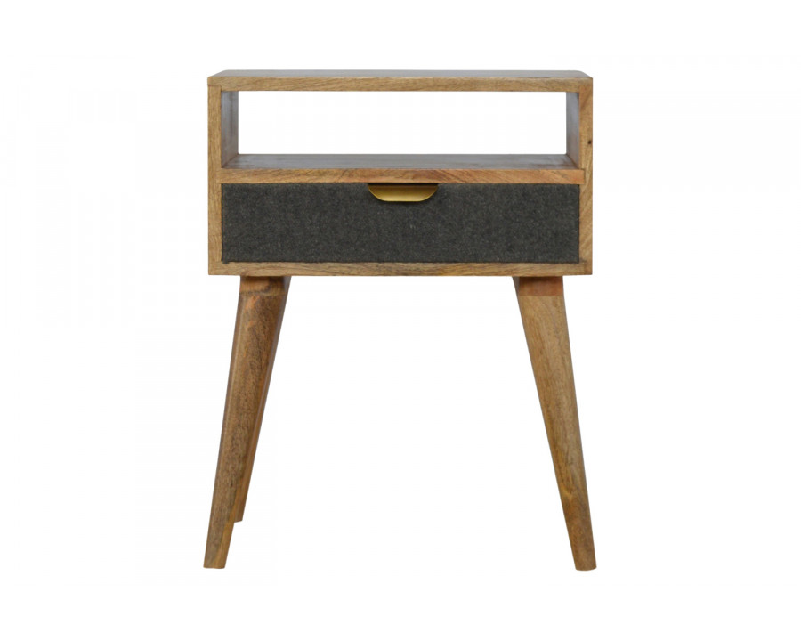 Artisan Bedside Table with Open Slot - Gray Tweed