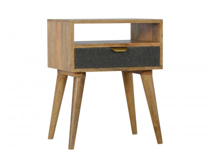 Artisan Bedside Table with Open Slot - Gray Tweed