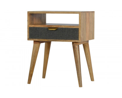 Artisan Bedside Table with Open Slot - Gray Tweed