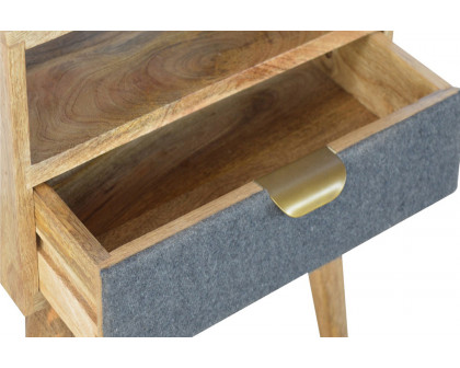 Artisan Bedside Table with Open Slot - Gray Tweed