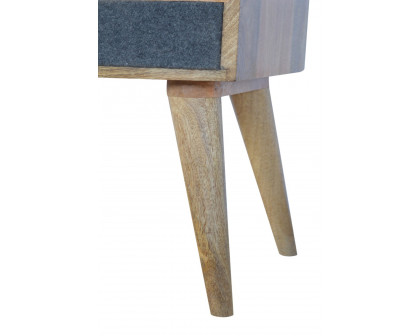 Artisan Bedside Table with Open Slot - Gray Tweed