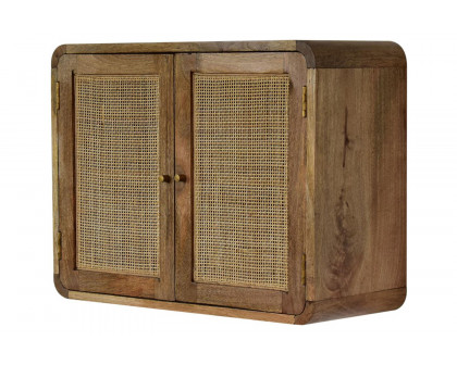 Artisan - Gray Washed Wall Mounted Woven Cabinet