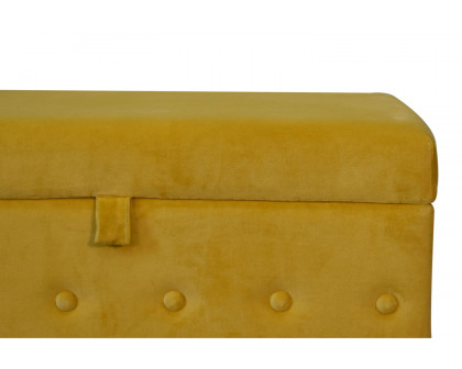 Artisan Lid-up Cotton Velvet Ottoman - Mustard