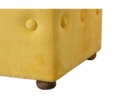 Artisan Lid-up Cotton Velvet Ottoman - Mustard