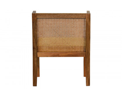 Artisan - Cotton Velvet Rattan Chair in Mustard, Retro