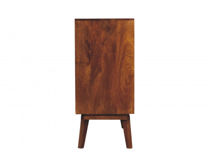 Artisan - Cubed Brass Inlay Cabinet in Chestnut