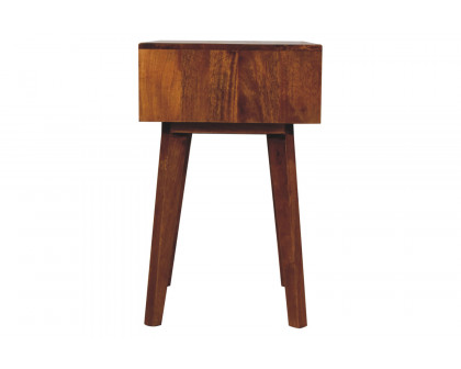 Artisan - Cubed Brass Inlay Bedside in Chestnut