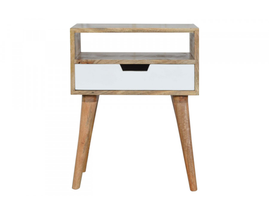 Artisan Bedside Table with Open Slot - White