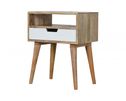 Artisan Bedside Table with Open Slot - White