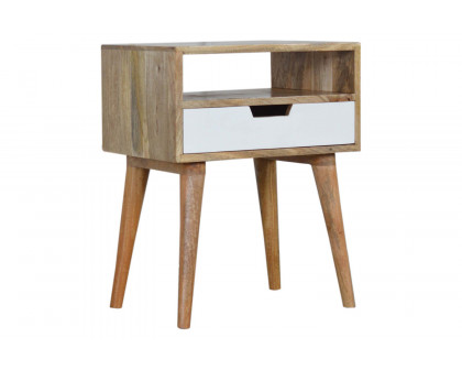 Artisan Bedside Table with Open Slot - White