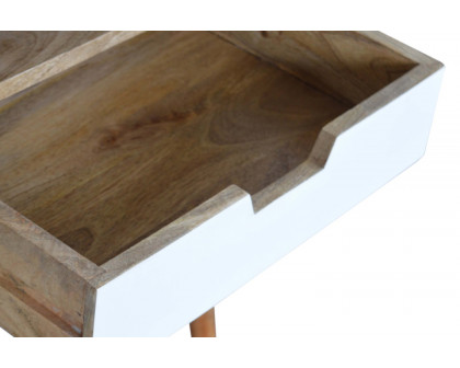 Artisan Bedside Table with Open Slot - White