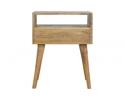 Artisan Bedside Table with Open Slot - White