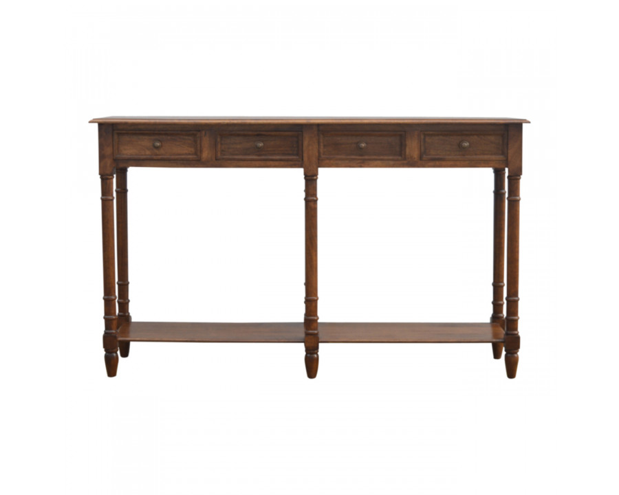 Artisan - Hallway Console Table with 4 Drawers in Light Walnut