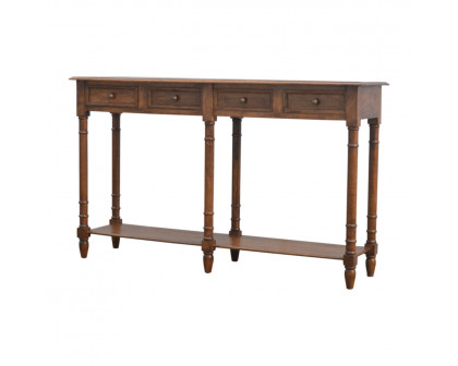 Artisan - Hallway Console Table with 4 Drawers in Light Walnut